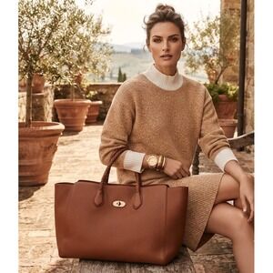JW Anderson x Uniqlo Women Tan Marled Knit Mock Neck Sweater Dress Size M